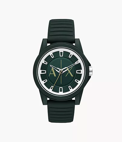 Armani Exchange Three-Hand Green Silicone Watch - AX2530 - Watch Station