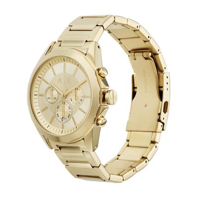 Armani Exchange Chronograph Gold Tone Stainless Steel Watch