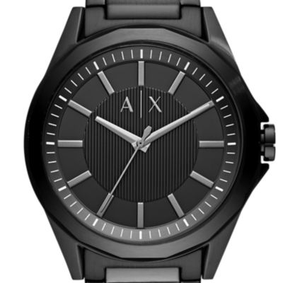 Armani Exchange Three-Hand Black Steel Watch