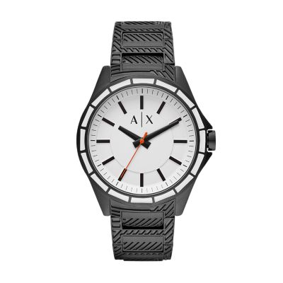 armani exchange watch black stainless steel