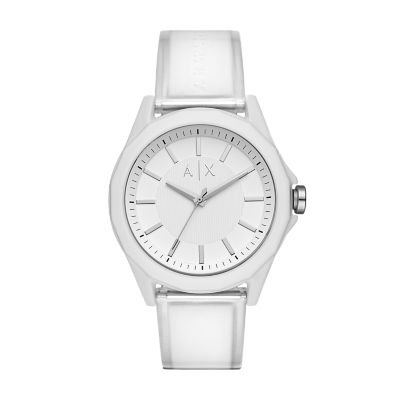 armani exchange white watch