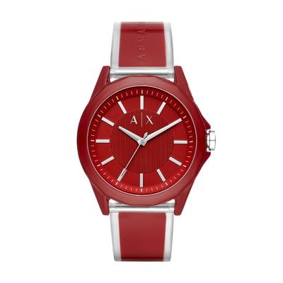 armani exchange red watch