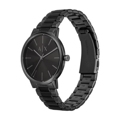 Armani Exchange Three Hand Black Stainless Steel Watch AX2701