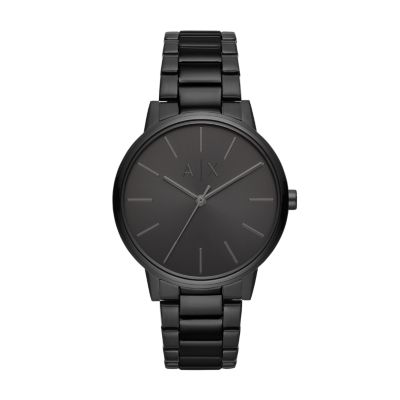 Watch - - Stainless Black Station Watch Three-Hand Steel Armani Exchange AX2701