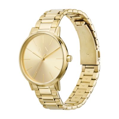 Armani Exchange Three Hand Gold Tone Steel Watch AX2707 Watch