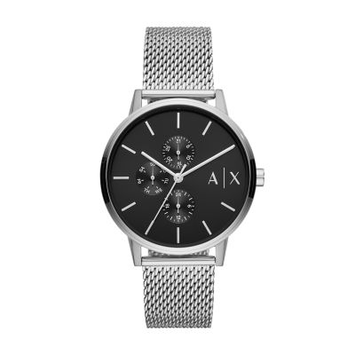 Station AX2714 Watch Multifunction - Steel Watch Armani Stainless Mesh Exchange -