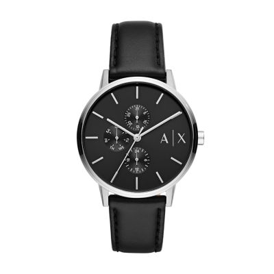 - Watch Station Armani Black - Multifunction Leather AX2745 Watch Exchange