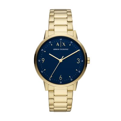 Armani Exchange Three-Hand Stainless - Station Watch Steel Watch AX2749 Gold-Tone 