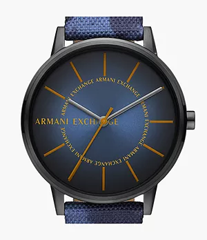 Armani Exchange Three-Hand Blue rPET Watch