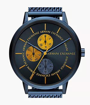 Armani Exchange Multifunction Blue Stainless Steel Watch