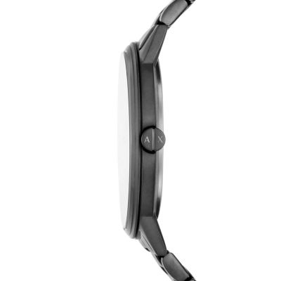 Armani Exchange Three-Hand Gunmetal Stainless Steel Watch