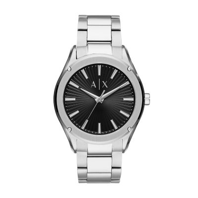armani exchange stainless steel watch