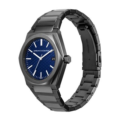 Armani Exchange Three-Hand Date Gunmetal Stainless Steel Watch