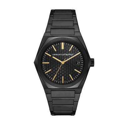 All black armani online exchange watch