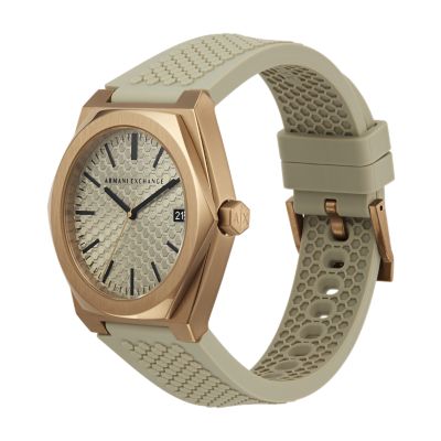 Armani Exchange Three-Hand Date Light Brown Silicone Watch - AX2813 - Watch  Station