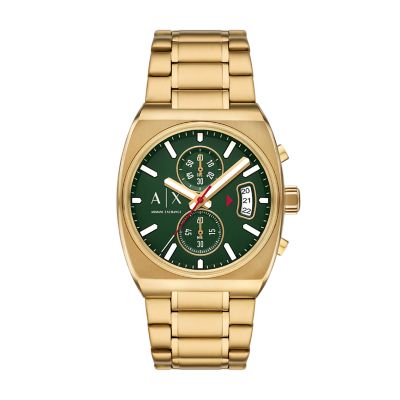 Gold for Armani Exchange Chronograph Gold-Tone Stainless Steel Watch