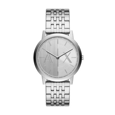 Watch Stainless Armani Station AX2870 - - Exchange Steel Watch Two-Hand