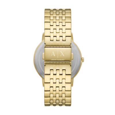 Two-Hand AX2871 Steel Watch Stainless Armani - Exchange Station - Gold-Tone Watch