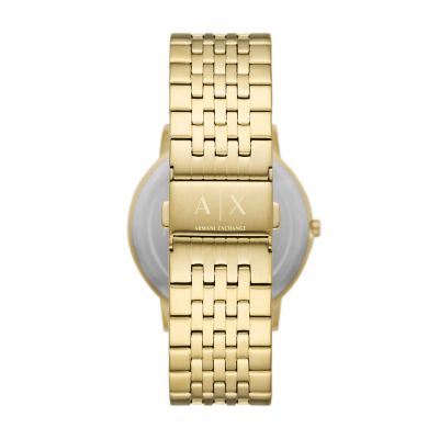 Armani Exchange Two-Hand Steel Watch Station Gold-Tone Watch AX2871 - - Stainless