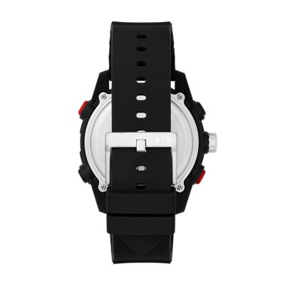 Armani Exchange Watch AX2960 analogue-Digital - - Watch Silicone Black Station