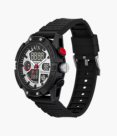 Armani - Exchange Watch analogue-Digital Silicone Station Black AX2960 - Watch