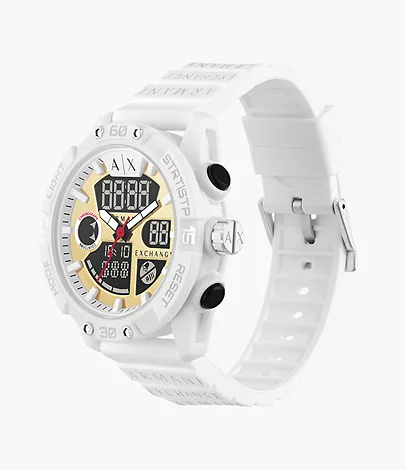 Exchange Station Silicone AX2961 analogue-Digital Watch White - Armani - Watch