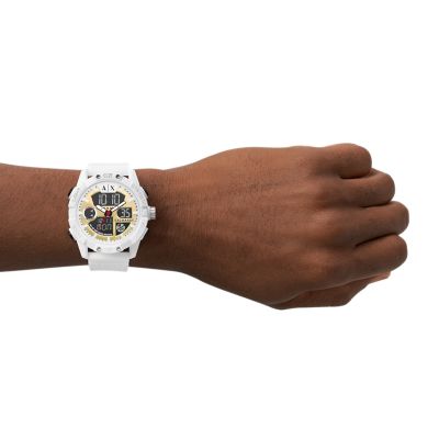- AX2961 - Station Silicone Armani Exchange Watch analogue-Digital Watch White