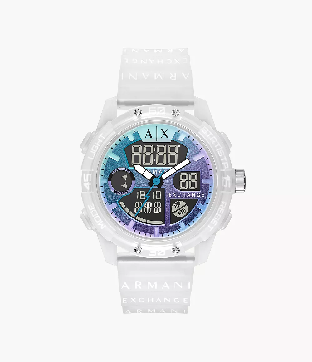 Armani Exchange Analog-Digital Clear Silicone Watch - AX2963 - Watch Station