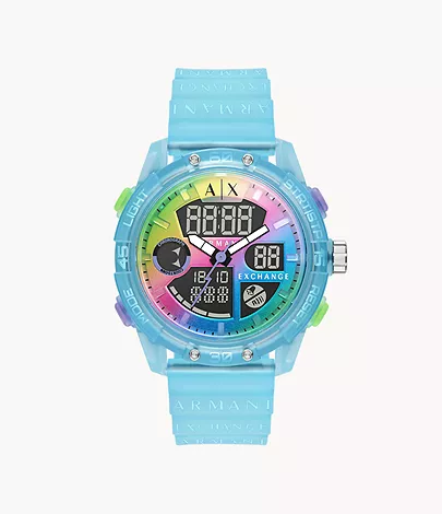 Armani Exchange Analog-Digital Blue Silicone Watch - AX2964 - Watch Station