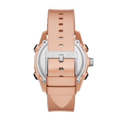 Armani Exchange Analog-Digital Rose Polyurethane Watch - AX2967 Station - Watch Gold
