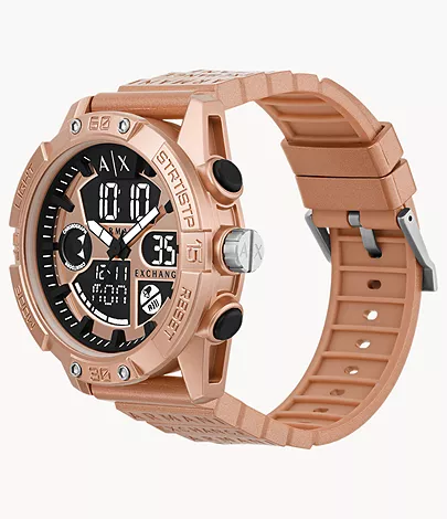 Armani Exchange Analog-Digital Rose Gold Polyurethane Watch - AX2967 -  Watch Station