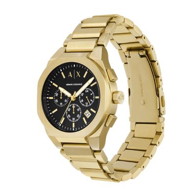 Armani exchange gold tone watch hotsell