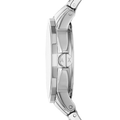 Armani Exchange Women s Three Hand Silver Tone Stainless Steel