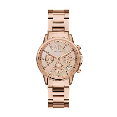 armani exchange gold watch