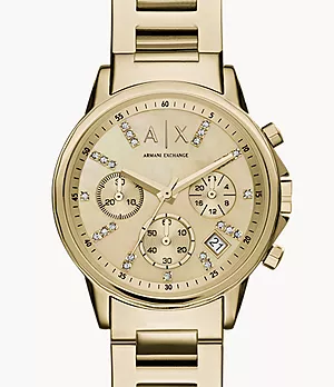 Montre chronographe Armani Exchange en acier inoxydable doré