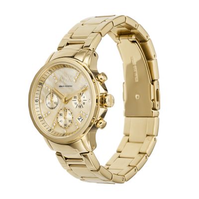 - - Steel AX4327 Watch Gold-Tone Armani Chronograph Stainless Watch Station Exchange