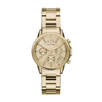 Armani Exchange Chronograph Gold Tone Stainless Steel Watch