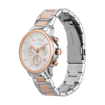 Armani exchange silver womens on sale watch