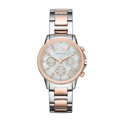 Armani exchange best sale women's silver watch