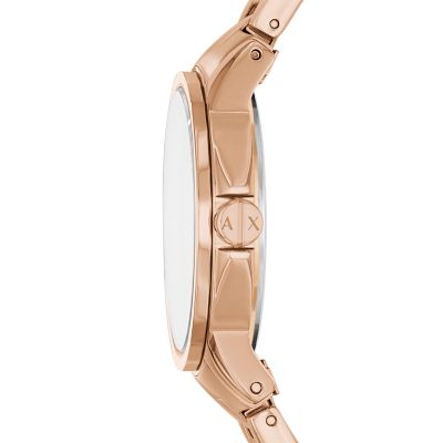armani exchange women's rose gold watch