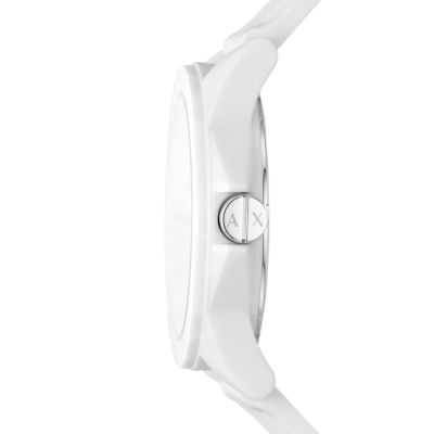 Armani Exchange Three-Hand White Silicone Watch - AX4372 - Watch