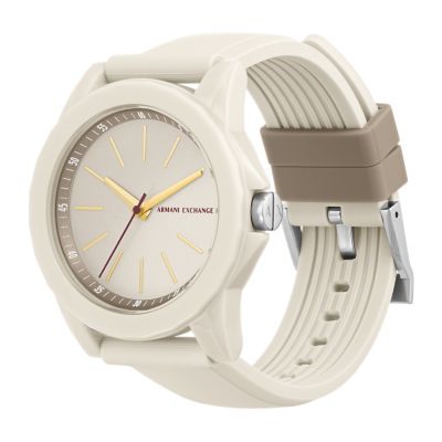 - Three-Hand Gray - Exchange Silicone Armani Watch AX4375 Station Watch