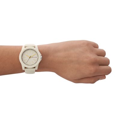- Silicone Watch AX4375 Gray - Station Watch Armani Three-Hand Exchange