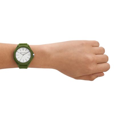 Armani Exchange Three-Hand Green Silicone Watch - AX4601 - Watch