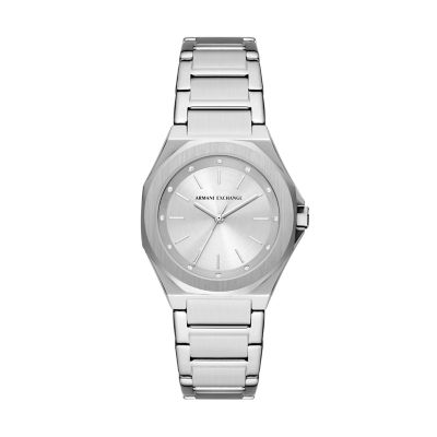 Armani Exchange Three-Hand Stainless Steel Watch - AX4606 - Watch