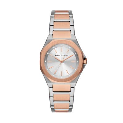 Armani Exchange Three-Hand Two-Tone Stainless Steel Watch