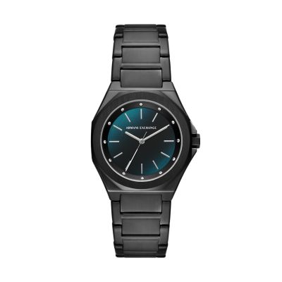 Armani Exchange Three-Hand Black Stainless Steel Watch - AX4609