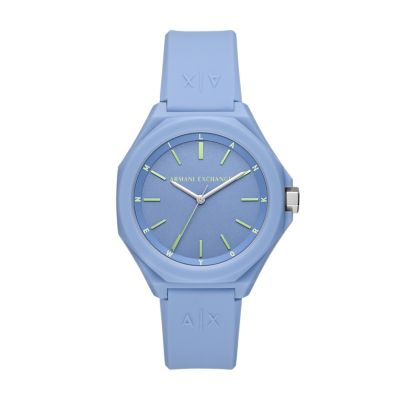 Armani Exchange Women's Three-Hand Blue Silicone Watch - Blue
