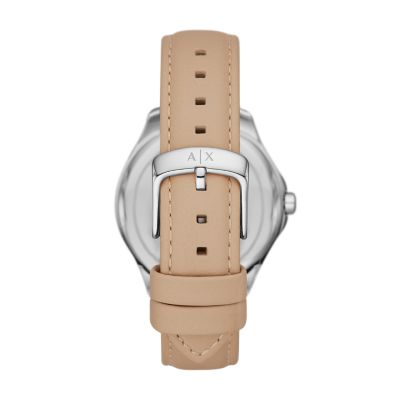 Armani Exchange Three-Hand Blush Leather Watch - AX5259 - Watch