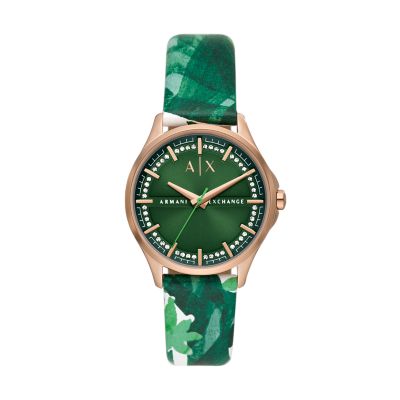 Armani Exchange Three-Hand Green Leather Watch - AX5263 - Watch